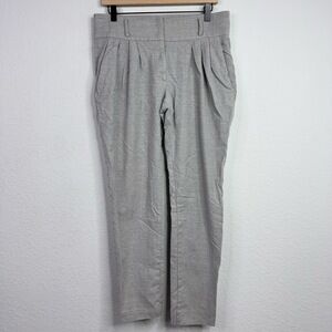 Gunex‎ Brunello Cucinelli Pants Womens 8 Grey Wool Pleated Career Neutral Preppy
